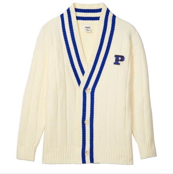 NWT Victoria Secret PINK Cardigan Collegiate CableKnit Oversized SOFT XXL - Picture 4 of 10